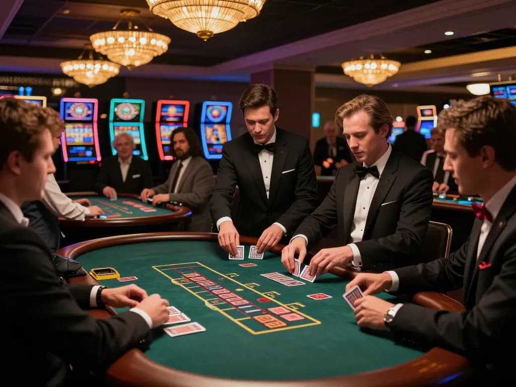 Experience high-stakes betting at five88bc with players engaged at elegant blackjack tables.