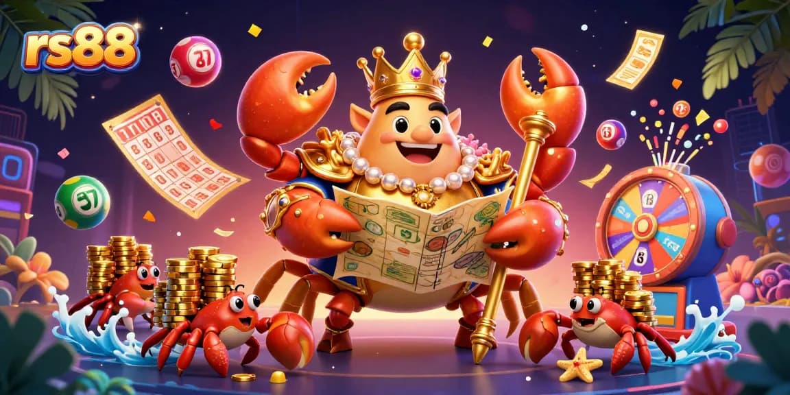 Experience thrilling gameplay at RS88 with a vibrant casino scene featuring colorful lottery actions.