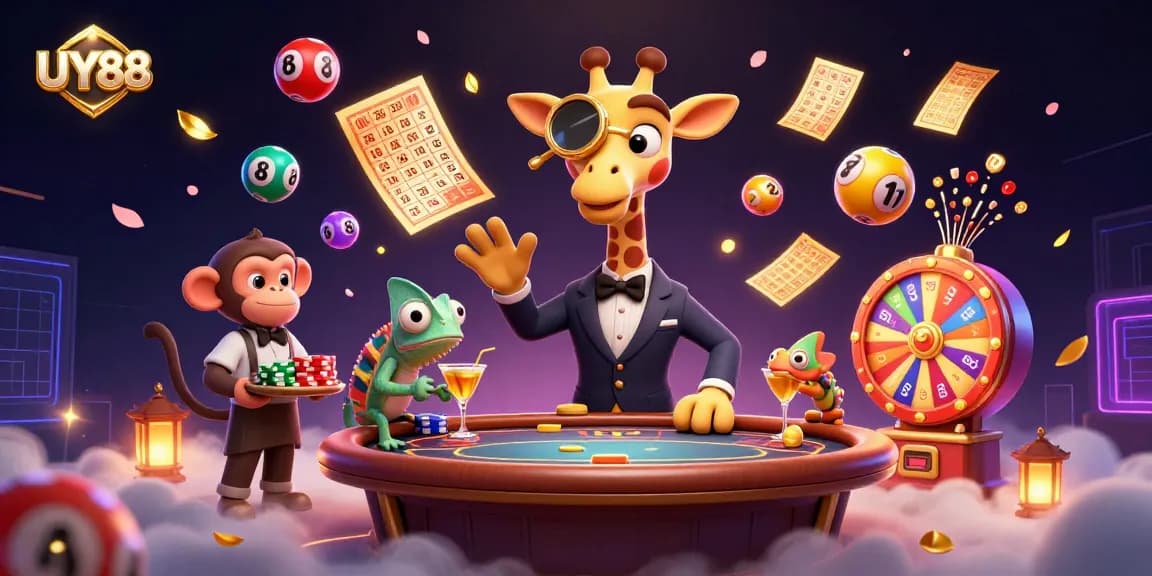 Experience thrilling games at UY88 with vibrant characters and dynamic casino elements.
