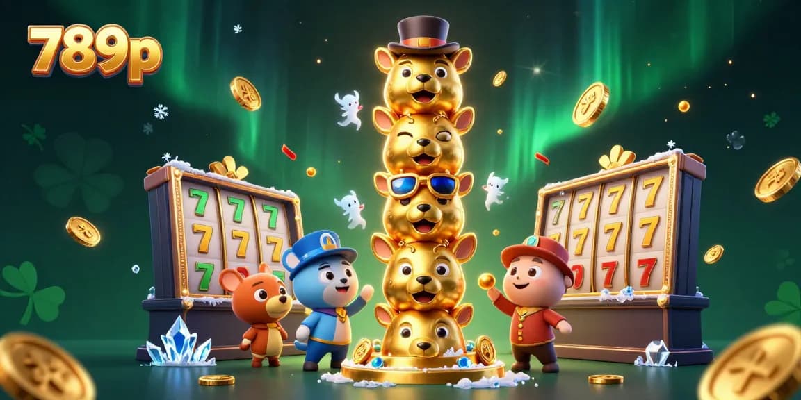 Engage in thrilling slots action with 789p's vibrant illustration of a golden totem pole surrounded by jackpot elements.