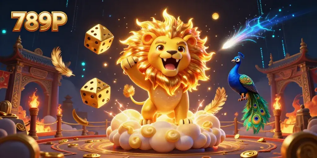 Experience thrilling wins at 789P with our dynamic 3D casino illustration showcasing vibrant elements of gaming.