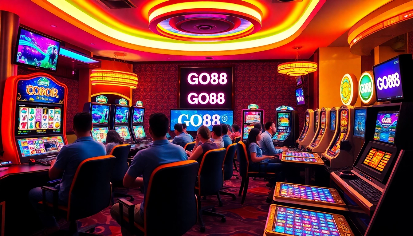 Exciting gaming scene illustrating players enjoying GO88, featuring vibrant visuals and immersive gameplay.