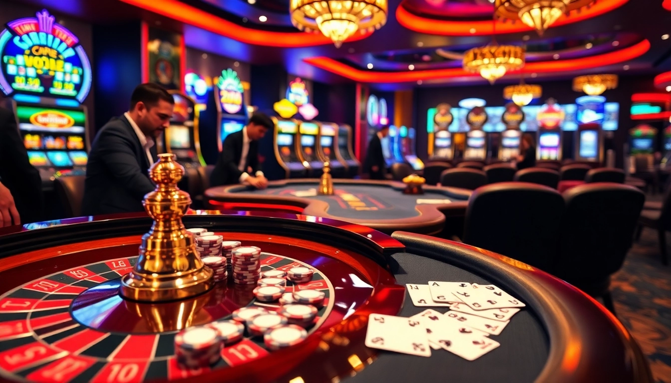 Experience the thrill of mm oo with vibrant casino gaming tables, chips, and an online interface.