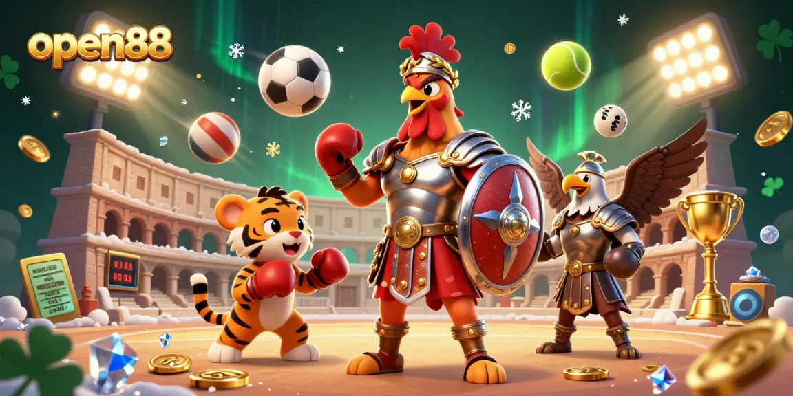Engage with open88's thrilling 3D casino adventure featuring dynamic sports elements and a vibrant atmosphere.