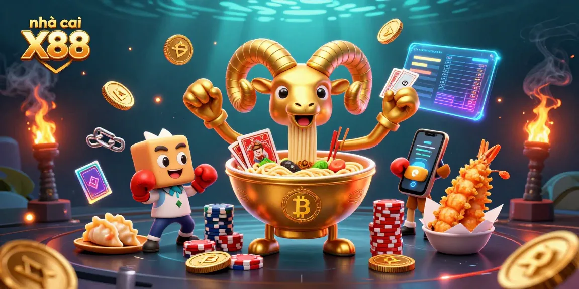 Engage with exciting games at nhà cái X88 featuring vibrant cartoon characters in a dynamic casino scene.