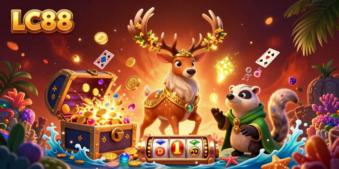 Experience thrilling gaming at LC88's vibrant gaming atmosphere featuring magical creatures.