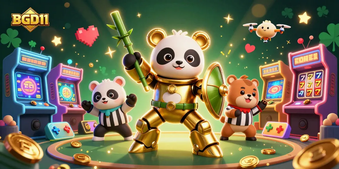 Engage with BGD11's vibrant slot games in an action-packed 3D cartoon arena filled with excitement and shining elements.