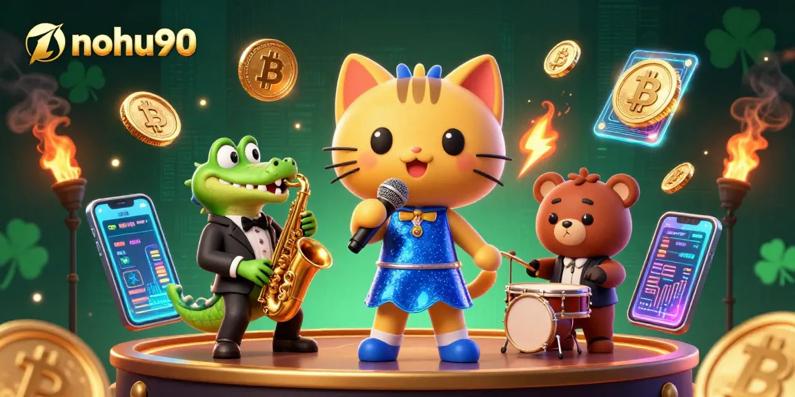 Engage in thrilling gameplay with 1nohu90 at an exciting cartoon casino featuring lively characters.