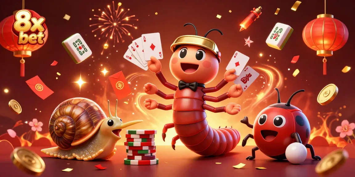 Experience the excitement of 8x bet with lively casino characters in a vibrant scene.