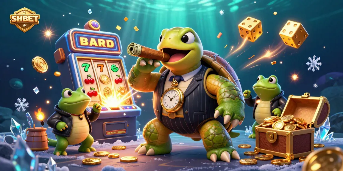 Win big at SHBET with 3D cartoon characters celebrating around a vibrant casino slot scene.
