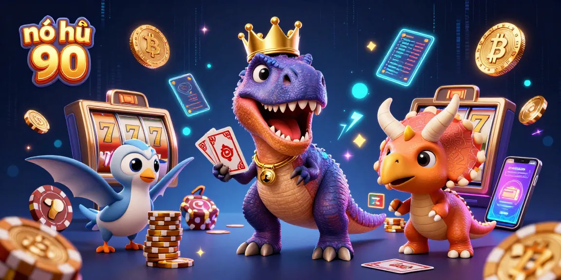 Engage with nổ hũ 90 in an exciting casino scene featuring characters and dynamic gaming elements.