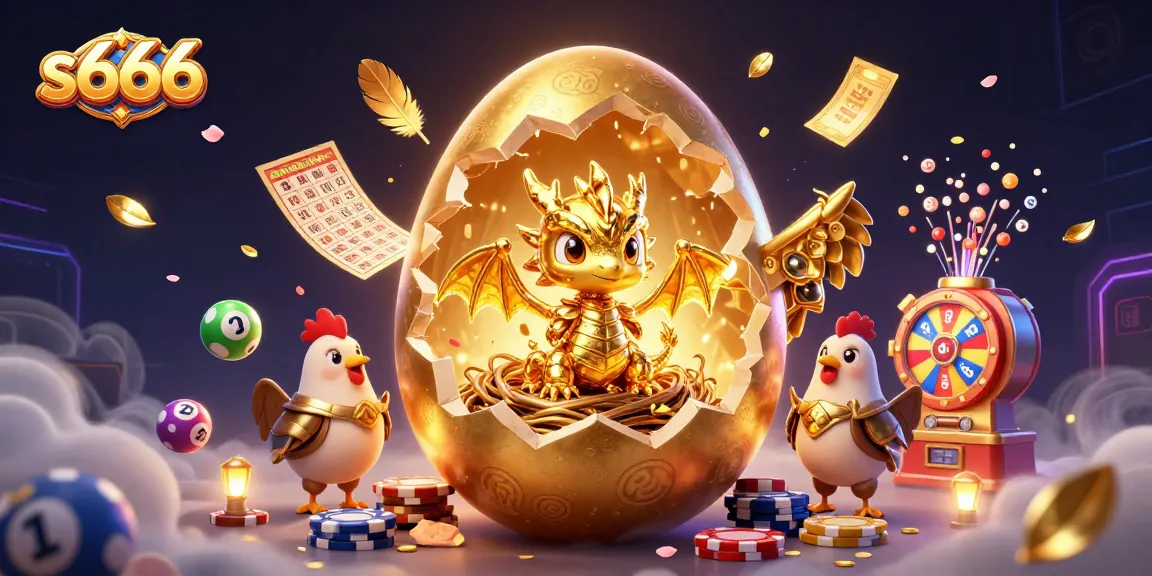 Experience winning at s666 with vibrant lottery games, a golden dragon, and exciting casino visuals.