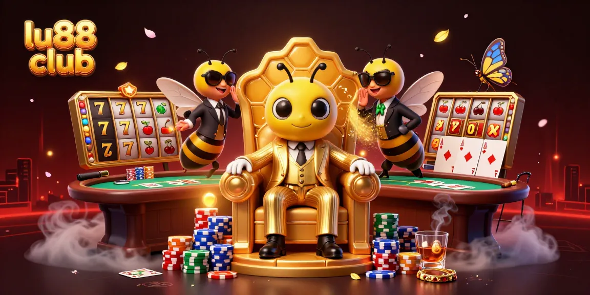 Experience thrilling slots and poker action at lu88 club in a vibrant 3D casino scene.